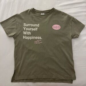 Zara Kids Green and Pink Graphic T-shirt